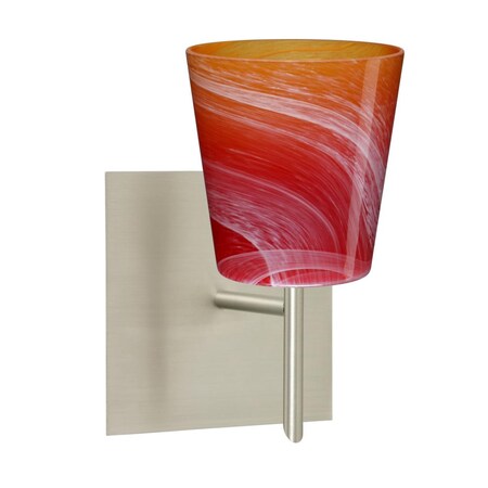 Besa Lighting Besa Wall With SQ Canopy Canto 5 Satin Nickel Solare 1x40W G9 1SW-5131SL-SN-SQ